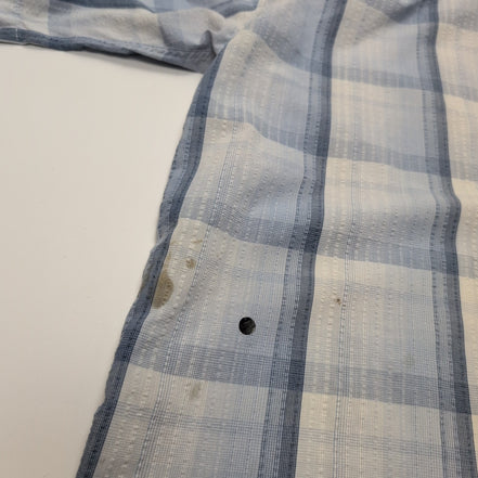 Chemise Patagonia L Bleu Carreaux Bio 65% Polyester 35% Coton Manches courtes