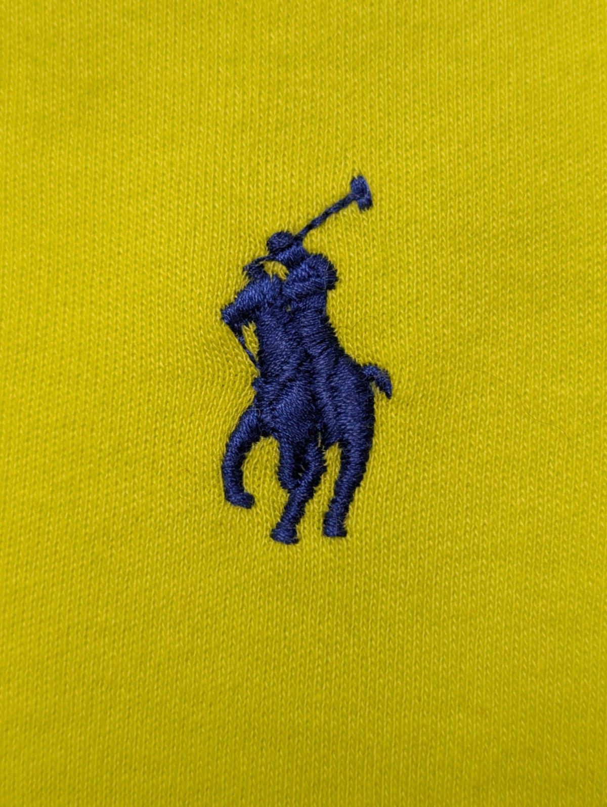 Polo manches courtes Polo Ralph Lauren jaune logo bleu coton Custom Fit L