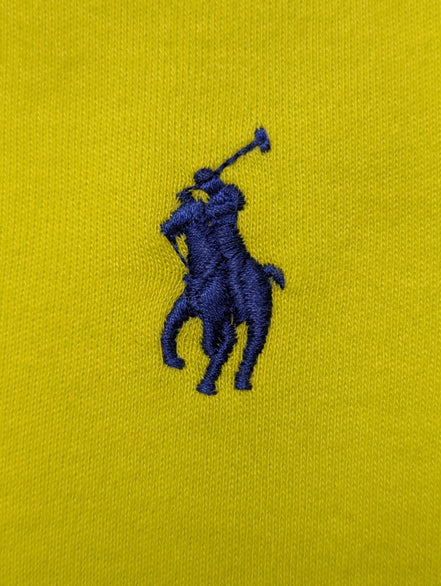 Polo manches courtes Polo Ralph Lauren jaune logo bleu coton Custom Fit L