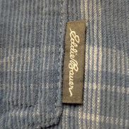 Chemise EDDIE BAUER T.TXL Velours Côtelé Carreaux Bleu Classic Fit Vtg