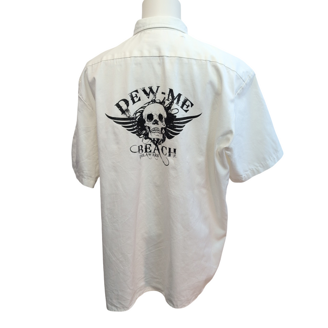 Chemise DICKIES Homme 2XL Blanche Manches Courtes 2 Poches Skull Tête de Mort