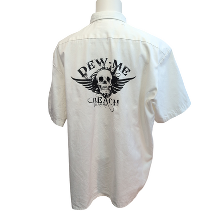 Chemise DICKIES Homme 2XL Blanche Manches Courtes 2 Poches Skull Tête de Mort