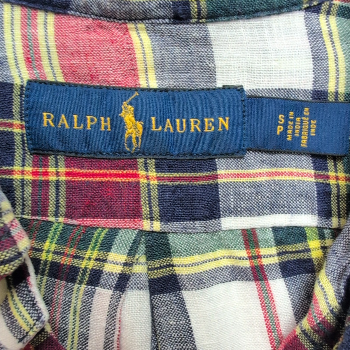 Chemise Ralph Lauren Lin S Manches Courtes Carreaux Rouge Bleu