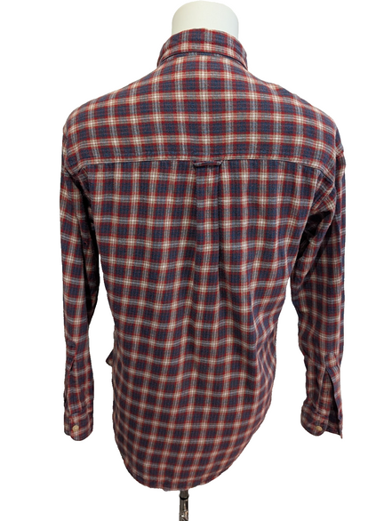 🔥 CHEMISE FLANELLE CHAPS RALPH LAUREN S (P) CARREAUX BLEU ROUGE TBE