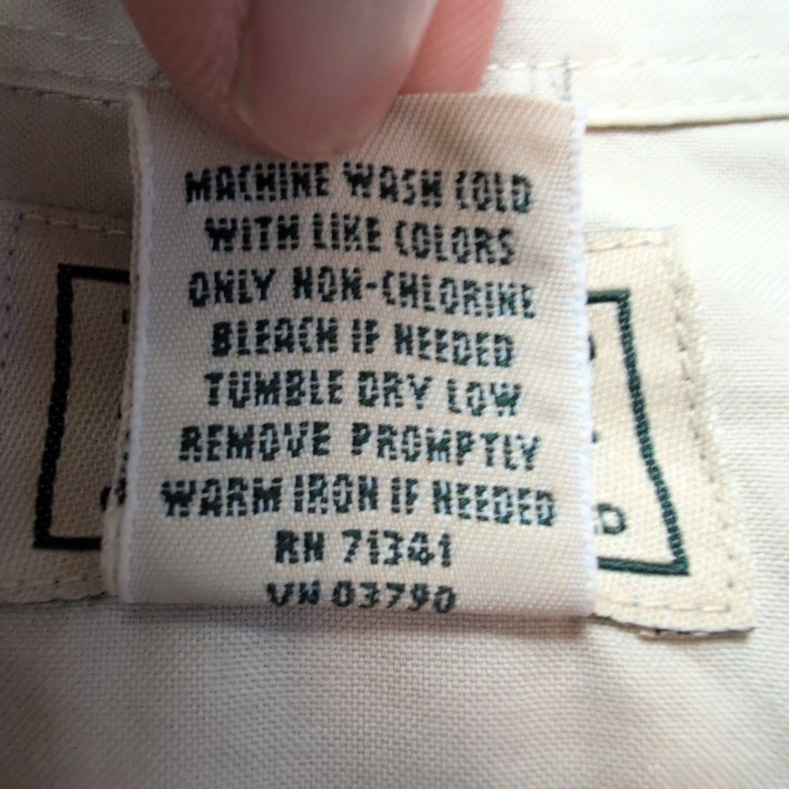 Chemise L.L. Bean beige crème uni taille S #134e