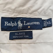 Chemise Polo Ralph Lauren Shirt XL Blake Blanche Manches Courtes Button Down