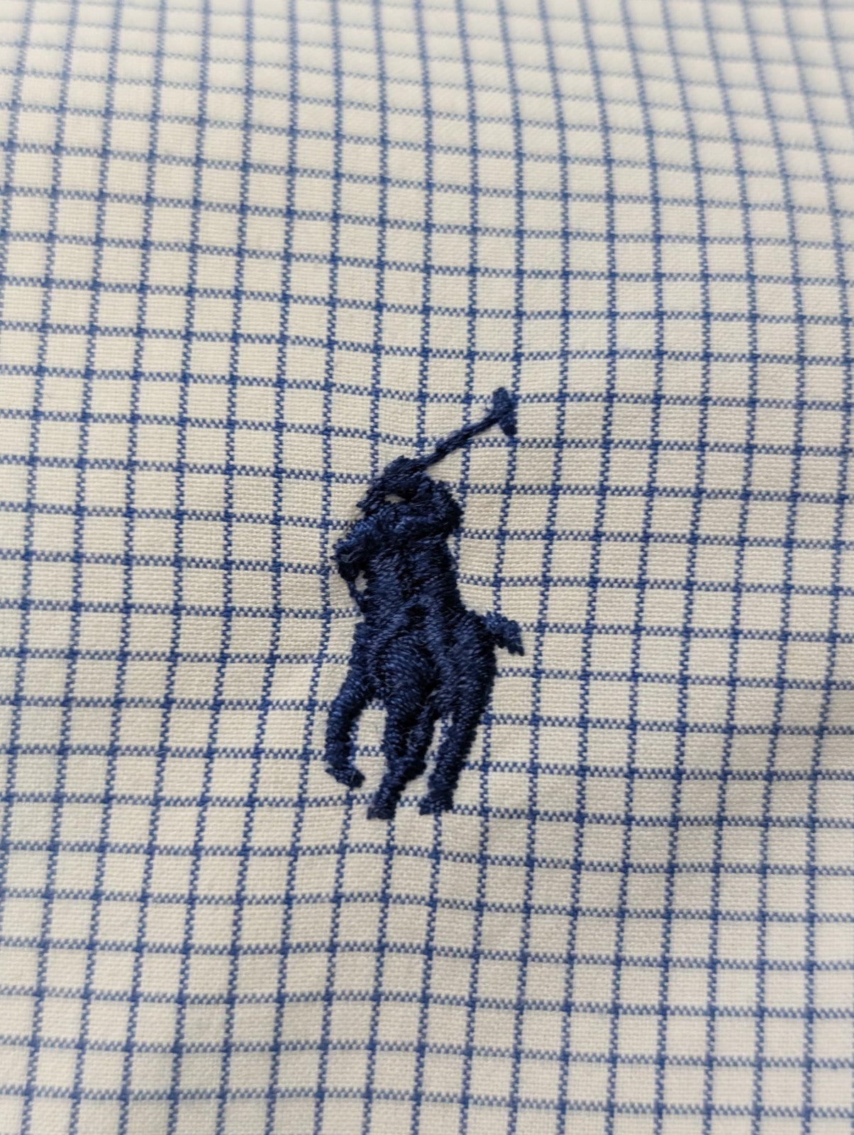 Chemise Polo Ralph Lauren Shirt XL Carreaux Bleu Blanc Col Classique Coton