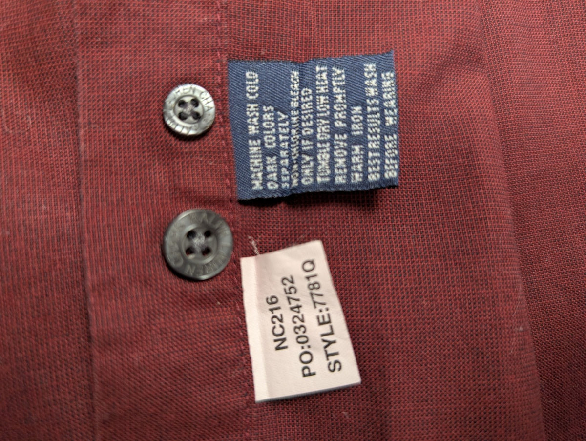 Chemise shirt Chaps Ralph Lauren M bordeaux coton manches longues button down