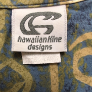 Chemise hawaïenne HawaiianKine Designs taille L bleu vert Made in Hawaii