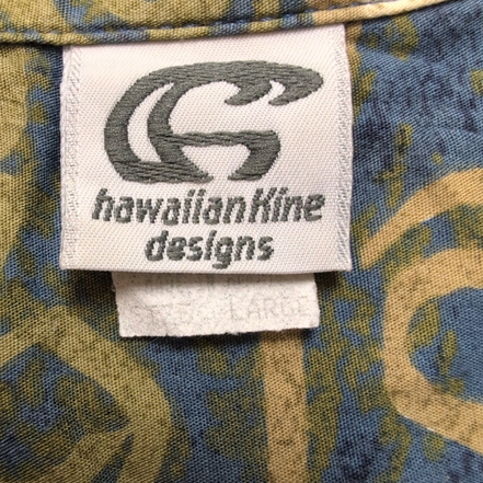 Chemise hawaïenne HawaiianKine Designs taille L bleu vert Made in Hawaii