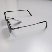 Lunettes de soleil Y2K Ovales Acier Brossé Gris Foncé Monture Moustache