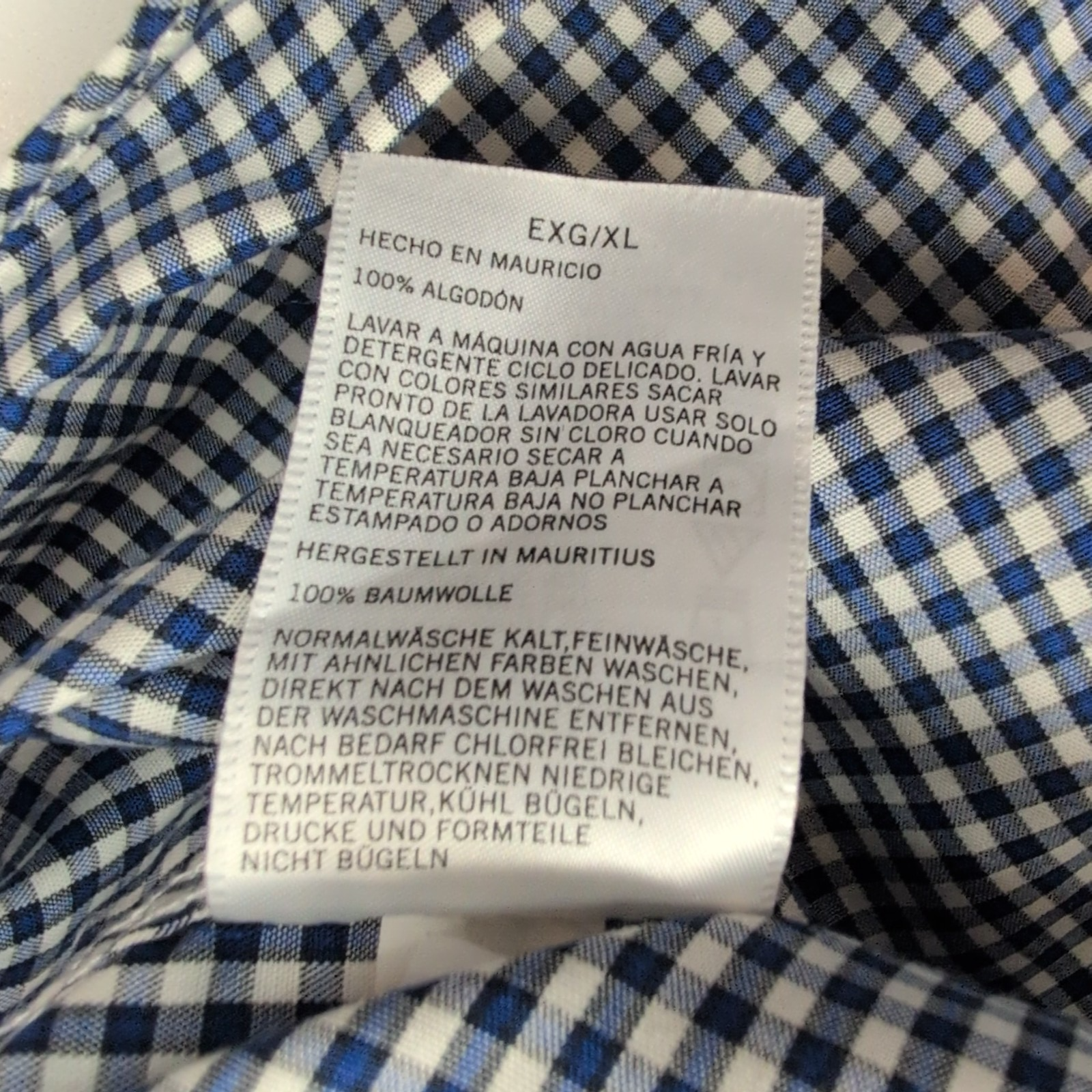 Chemise Nautica XL Bleu Foncé Carreaux Coton Logo Brodé Poche
