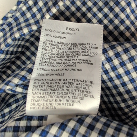 Chemise Nautica XL Bleu Foncé Carreaux Coton Logo Brodé Poche