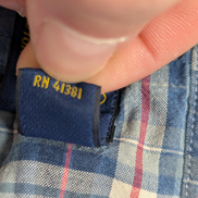 CHEMISE Ralph Lauren Homme L CUSTOM FIT Bleu Carreaux TBE Réparée 100% Coton