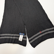 Écharpe Polo Ralph Lauren Côtelée Noire Logo Rouge Laine d'Agneau Mix
