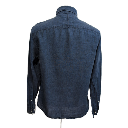Chemise Banana Republic M Slim Fit Lin Bleu Effet Jean manches longues