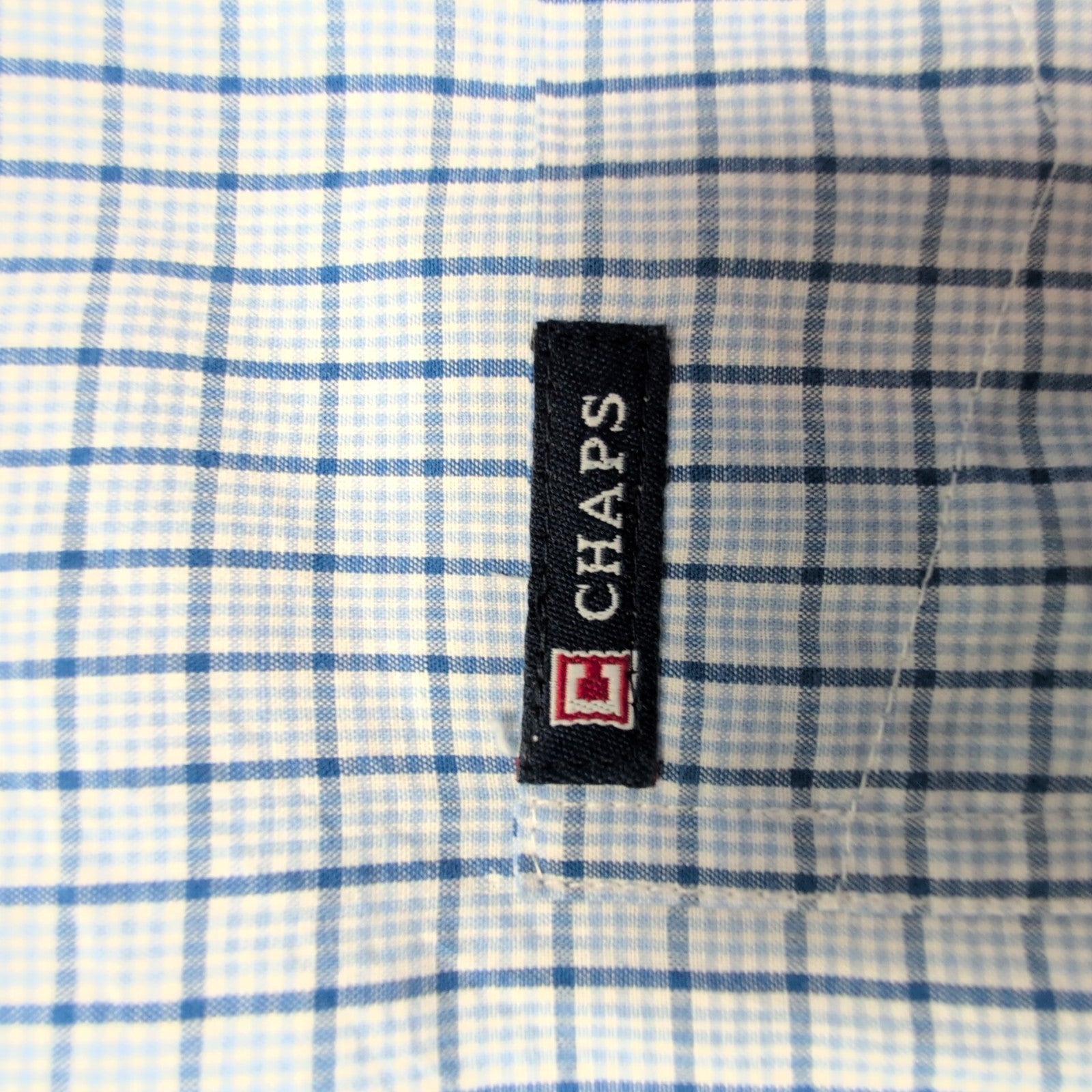 Chemise Chaps bleu clair à carreaux taille M #48e
