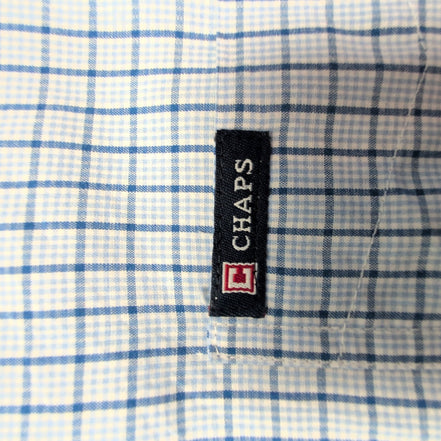 Chemise Chaps bleu clair à carreaux taille M #48e