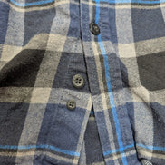 Chemise Flanelle Eddie Bauer L Bleu Gris Carreaux Bûcheron |287S