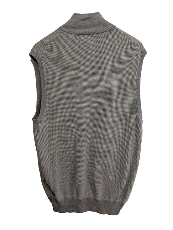 Gilet Polo Ralph Lauren sans manches gris zippé coton Pima taille M