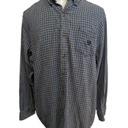CHAPS Flanelle Bleu Noir Blanc XL Logo Brodé EE VINTAGE 100% Coton | 314S