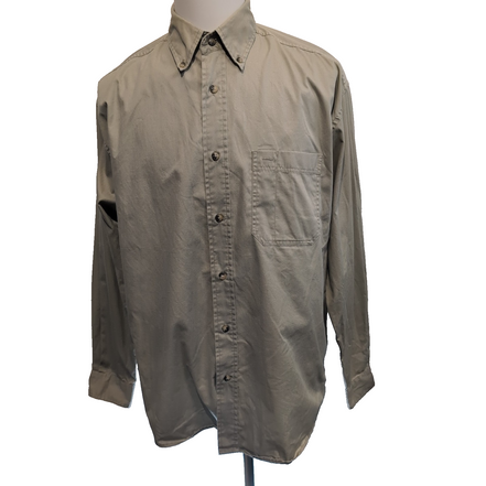 Chemise Wrangler Taille L Marron Clair 100% Coton Manches Longues
