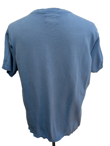 Pull Tommy Hilfiger Femme Manches Courtes Bleu Ciel 100% Coton Taille M
