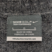 Pull sans Manche Nike Golf Col V Laine Gris Foncé Vintage Taille L
