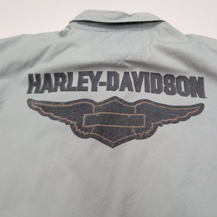 Chemise Harley Davidson XL Grise Logo Dos Vintage manches courtes