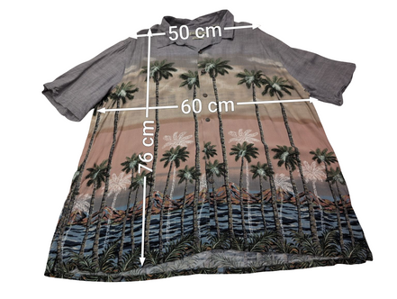 Chemise hawaïenne Batik Bay manches courtes palmiers taille XL