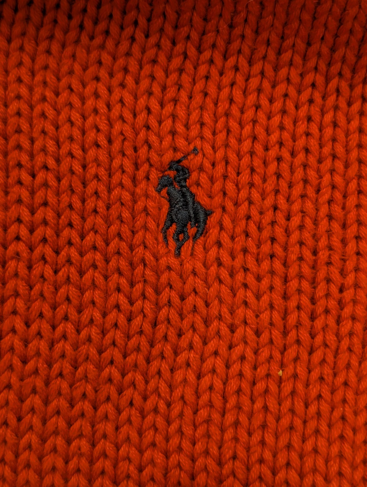 Pull POLO Ralph Lauren Rouge Logo Marine Made in Hong Kong - Taille S