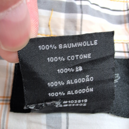 Chemise Harley-Davidson L Carreaux Blanc Cassé Logo Brodé manches courtes