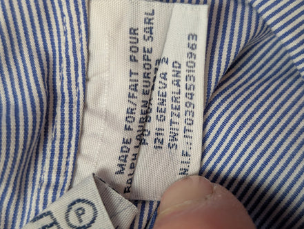 Chemise Polo Ralph Lauren Shirt M/L Regent Custom Fit Bleu Rayé Classique