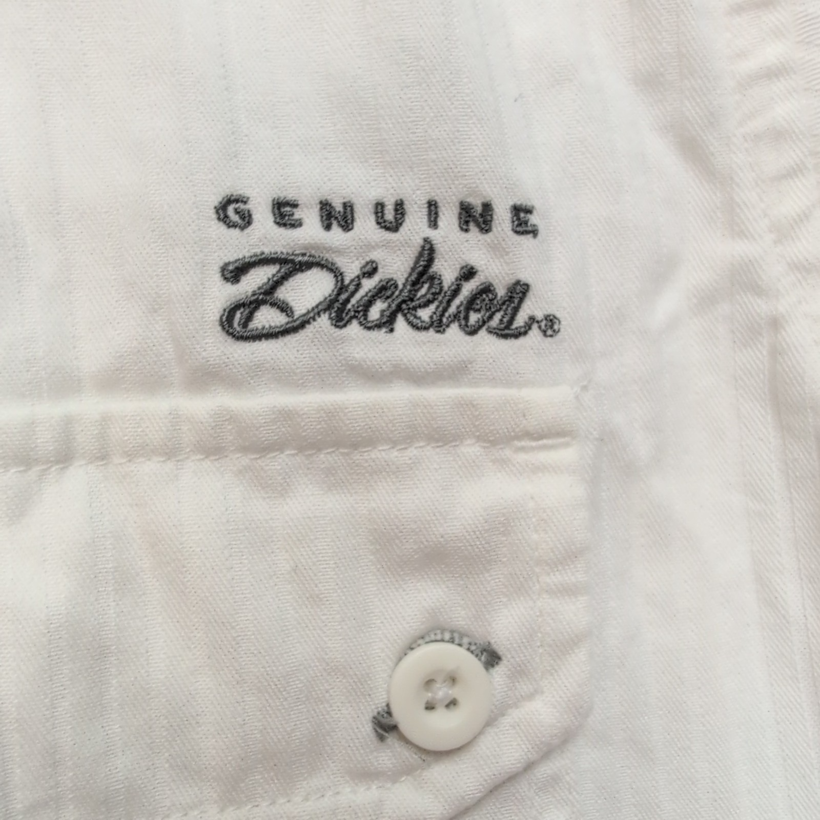Chemise Dickies 3XL Blanche Rayures Gaufrées 100% Coton Manches Courtes
