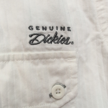 Chemise Dickies 3XL Blanche Rayures Gaufrées 100% Coton Manches Courtes