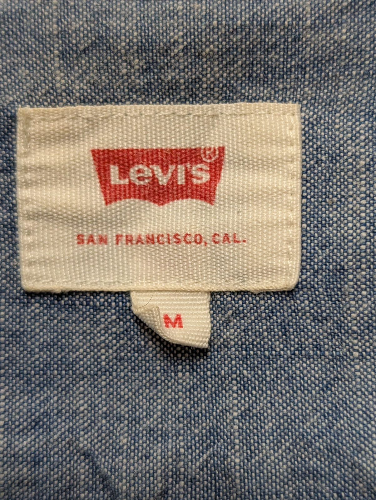 Chemise LEVI'S Bleu Effet Jean Denim Manches Longues - Taille M