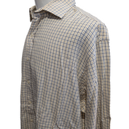 Chemise Polo Ralph Lauren Shirt XXL Carreaux Jaune Noir Col Classique Sans Logo