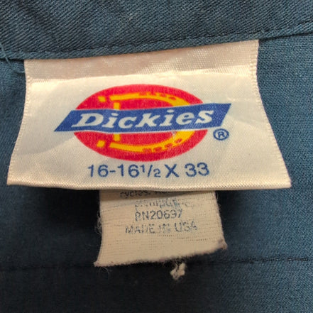 Chemise Dickies Made in USA L XL Bleu Marine Workwear 2 Poches Manches longues