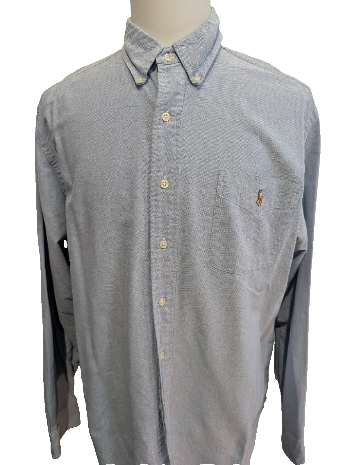 CHEMISE Ralph Lauren homme XL Classic Fit Bleu Ciel Uni poche TBE 👕