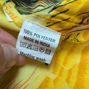 Chemise Hawaïenne Polyester Jaune Orange Motif Bateaux XL