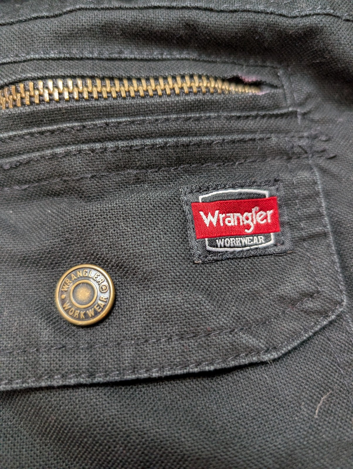 Blouson Wrangler Workwear XL 46/48 Veste Matelassée Chaude Capuche Noir