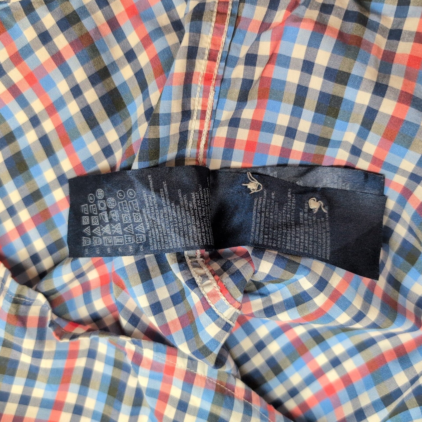 Chemise Tommy Hilfiger Carreaux Bleu Blanc Rouge Manches Longues - Taille XL