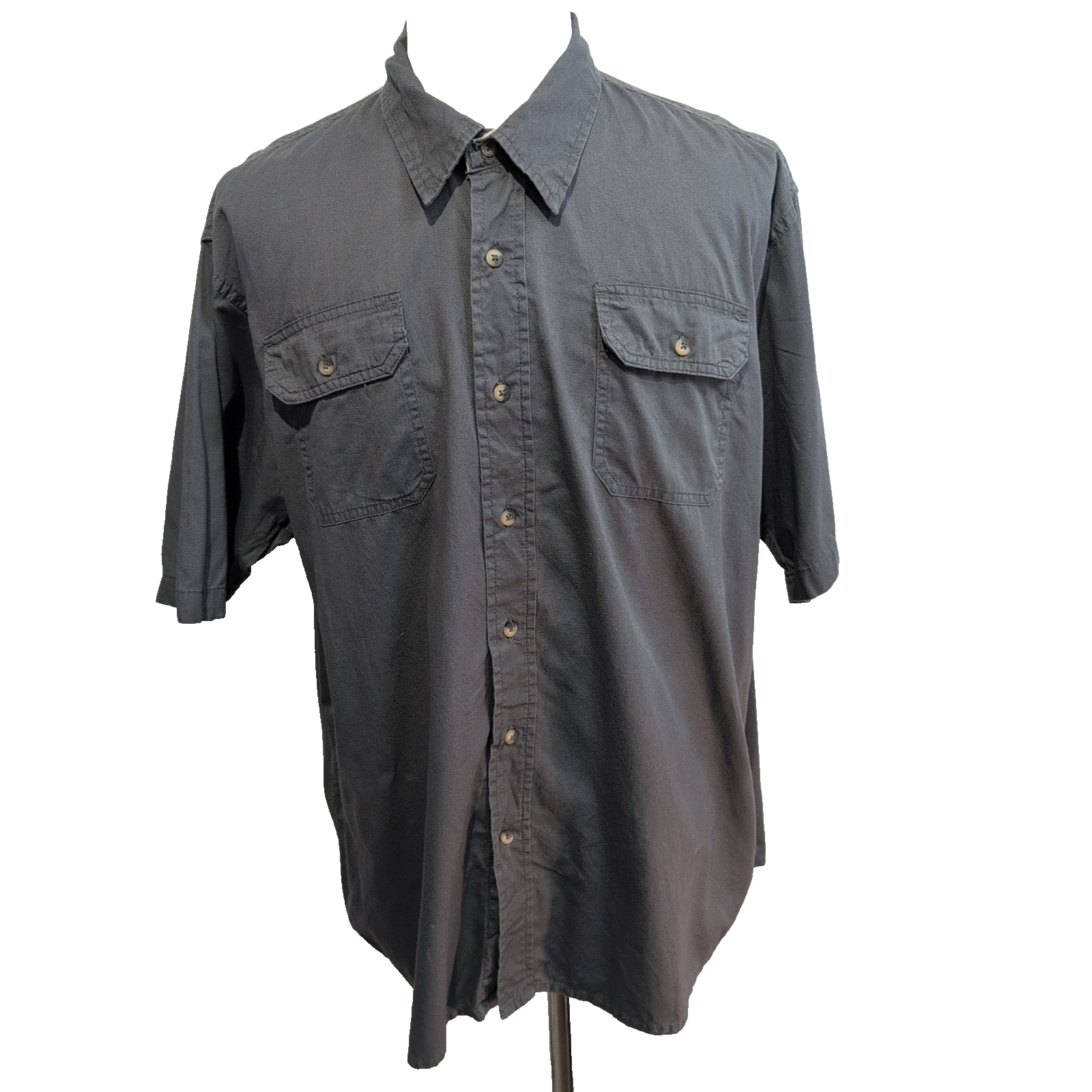 Chemise Wrangler Manche Courte Grise Unie Taille 2XL Deux Poches
