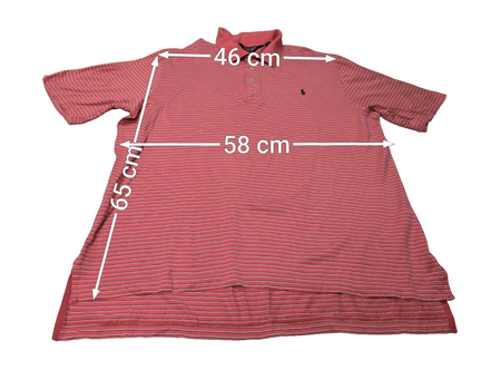 Polo manches courtes Polo Ralph Lauren Golf L rose rayures coton logo marine