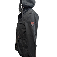 Tommy Hilfiger Denim Parka Veste Femme Noire Capuche Coton Ajustée M | 321BSR