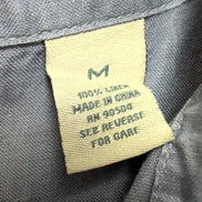 Chemise Hawaïenne Visitor Vintage M 100% Lin Gris Style Cuba Brodée