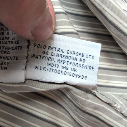 Chemise Polo Ralph Lauren S Vintage Marron Rayures Logo RPL Rare Coton