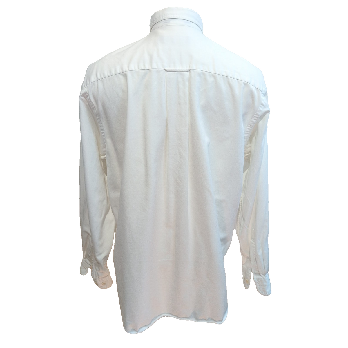 Chemise Nautica vintage col pointe L blanche coton logo brodé rare manches long