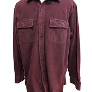 Chemise L.L.Bean T.XL TALL Chamoisette Épaisse Bordeaux Vtg 100% Coton