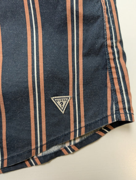 Chemise manches courtes Guess noir à rayures taille M #119msch